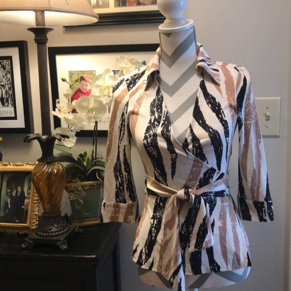 Diane Von Furstenberg wrap silk top